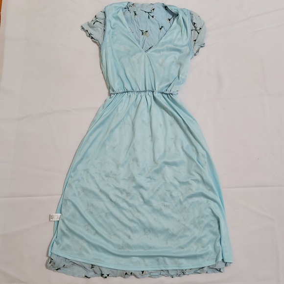 Wayf  New Women’s Blue Floral Midi Dress Size M - Picture 8 of 8